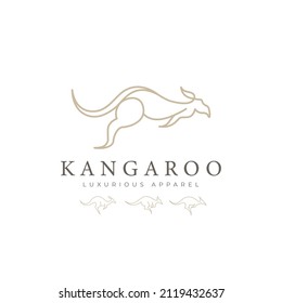 Kangaroo icon logo design vector illustration. Australia animal identity sign with simple luxury style.