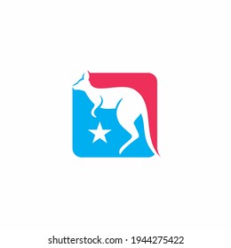 kangaroo icon logo designs vector illustration
