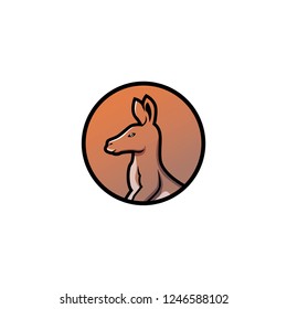 kangaroo icon logo illustration in flat