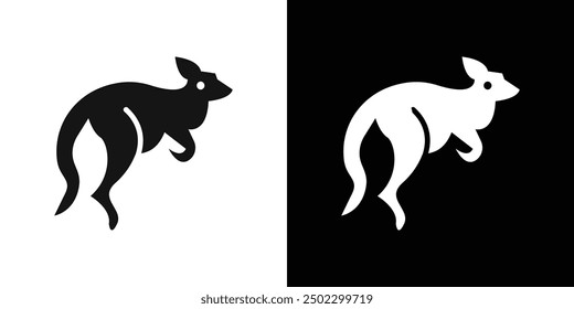 kangaroo icon logo set vector