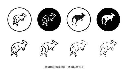 kangaroo icon logo sign set vector outline