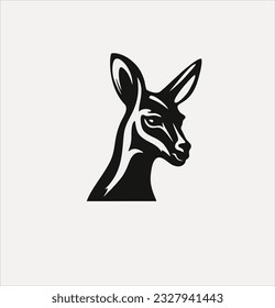 kangaroo icon logo vector, simple animal design