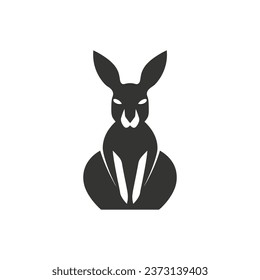 Kangaroo Icon on White Background - Simple Vector Illustration