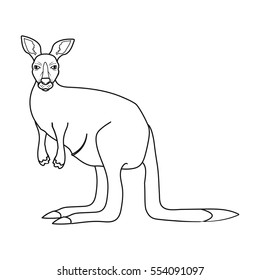 Kangaroo icon in outline style isolated on white background. Australia symbol stock vector illustration.