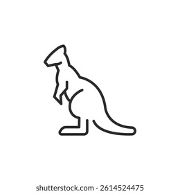 Kangaroo icon. Simple and clear representation of a kangaroo, commonly associated with animal and wild nature. Design signs for web page, mobile app, packaging design. Vector illustration 