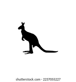Kangaroo icon. Simple style travel agency African savannah safari big sale poster background symbol. Kangaroo brand logo design element. Kangaroo t-shirt printing. vector for sticker.