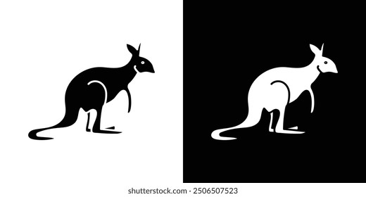 kangaroo icon Thin line illustration set