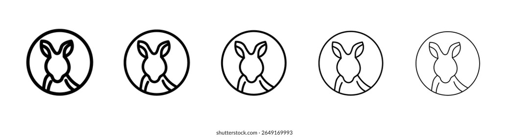 ícone de canguru conjunto fino de marca de logotipo de contorno