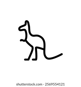 Kangaroo icon Thin vector set