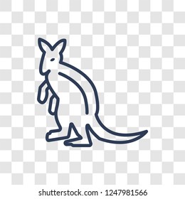 Kangaroo icon. Trendy linear Kangaroo logo concept on transparent background from animals  collection