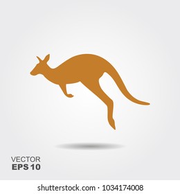 Kangaroo Icon Vector. Simple flat symbol with shadow