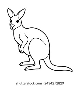 Kangaroo illustration coloring page for kids 