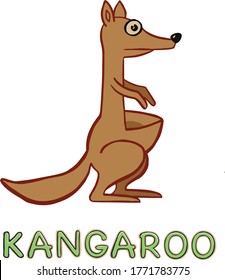 Kangaroo illustration isolated . Australian animal