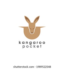 Kangaroo illustration logo template vector design