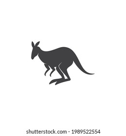 Kangaroo illustration logo template vector design