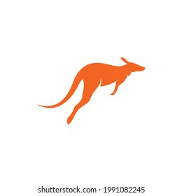 Kangaroo illustration logo template vector design