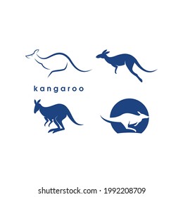 Kangaroo illustration logo template vector design