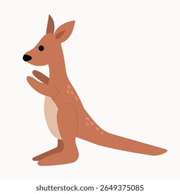 Kangaroo Illustration on Black Background	