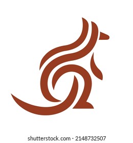 Kangaroo ilustration with line style