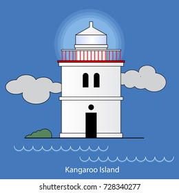 Kangaroo island - Australia lighthouse vector