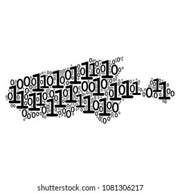 Kangaroo Island Map composition icon of binary digits in various sizes. Vector digits are grouped into Kangaroo Island Map collage design concept.