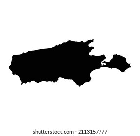 Región de silueta de mapa de islas canguro, territorio, ilustración de estilo de forma negra. Buen uso para el signo, símbolo, icono, logotipo, mascota o cualquier diseño que desee.