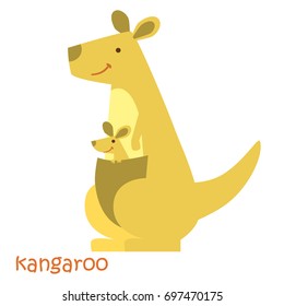 Kangaroo isolated. Drawing kangaroo for a child