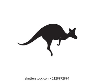 Kangaroo jump animal logo