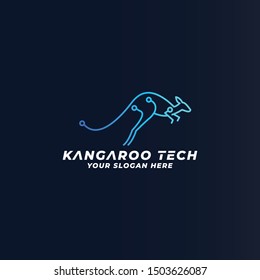 Kangaroo Jump circuit Technology logo design