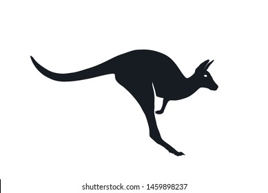 kangaroo jump icon. side view. Australian logo symbol. isolated vector silhouette image of wild animal