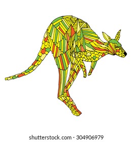Kangaroo jump illustration