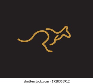 kangaroo jump simple art abstract vector logo
