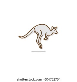 kangaroo jump vector logo