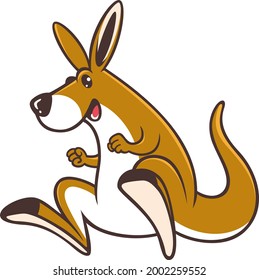 Kangaroo Jumping Cartoon Character Design 