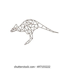 Kangaroo jumping designed using colorful mosaic pattern graphic vector