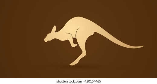 Kangaroo jumping graphic vector.