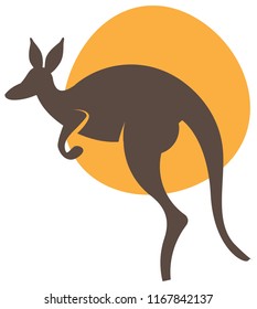 Kangaroo Jumping Icon as EPS 10 File