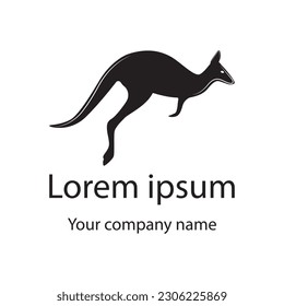Kangaroo jumping logo template vector illustration silhouette . 