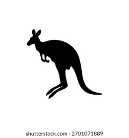 Projeto de ilustração plana de vetor de silhueta de salto canguru.