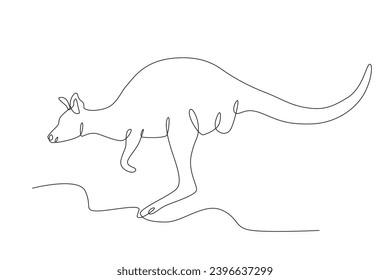 A kangaroo jumps. World Wildlife Day one-line drawing