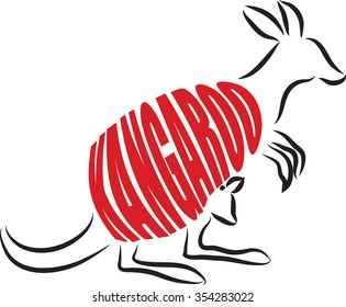 KANGAROO lettering illustration