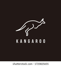 Kangaroo line art animal flat icon logo design illustration