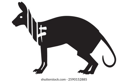 Kangaroo line art frame vector illustration