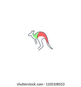 kangaroo line art monoline vector logo template graphic design