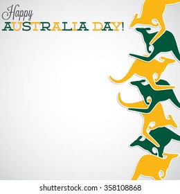 Kangaroo line Australia Day card in vector format.