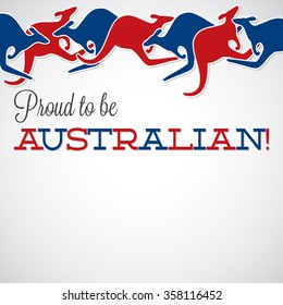 Kangaroo line Australia Day card in vector format.
