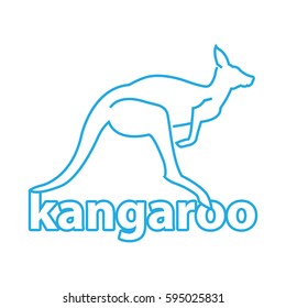 kangaroo line blue Logo. icon with the image of a kangaroo. Vector illustration.