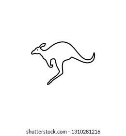 Kangaroo Line Icon In Flat Style Vector For Apps, UI, Websites. Black Icon Vector Illustration.