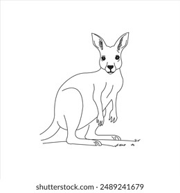 Kangaroo line icon, outline vector sign, linear pictogram isolated on white. 