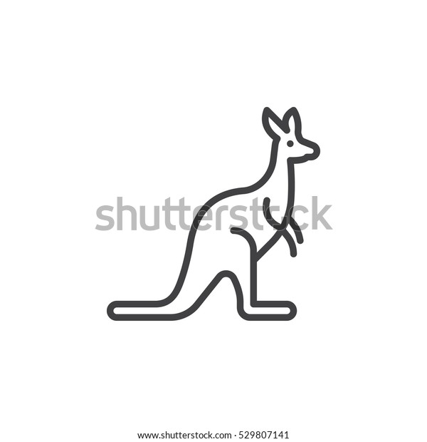 Kangaroo Line Icon Outline Vector Sign Stock Vector (Royalty Free ...